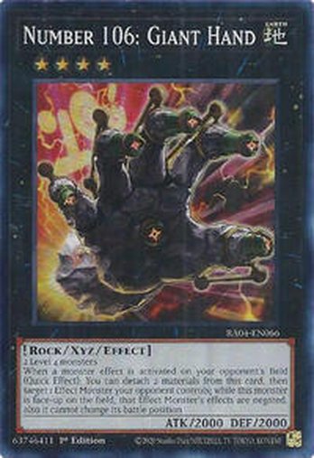 Number 106: Giant Hand • RA04-EN066 • SR